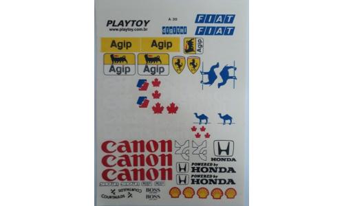 Autorama Decalque 1/32 Diversos A20 Williams f1